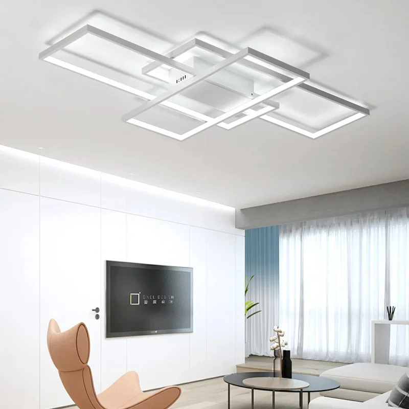 Plafoniera moderna a Led nera illuminazione per interni soggiorno sala da pranzo 90V-260V luce di spedizione gratuita con telecomando