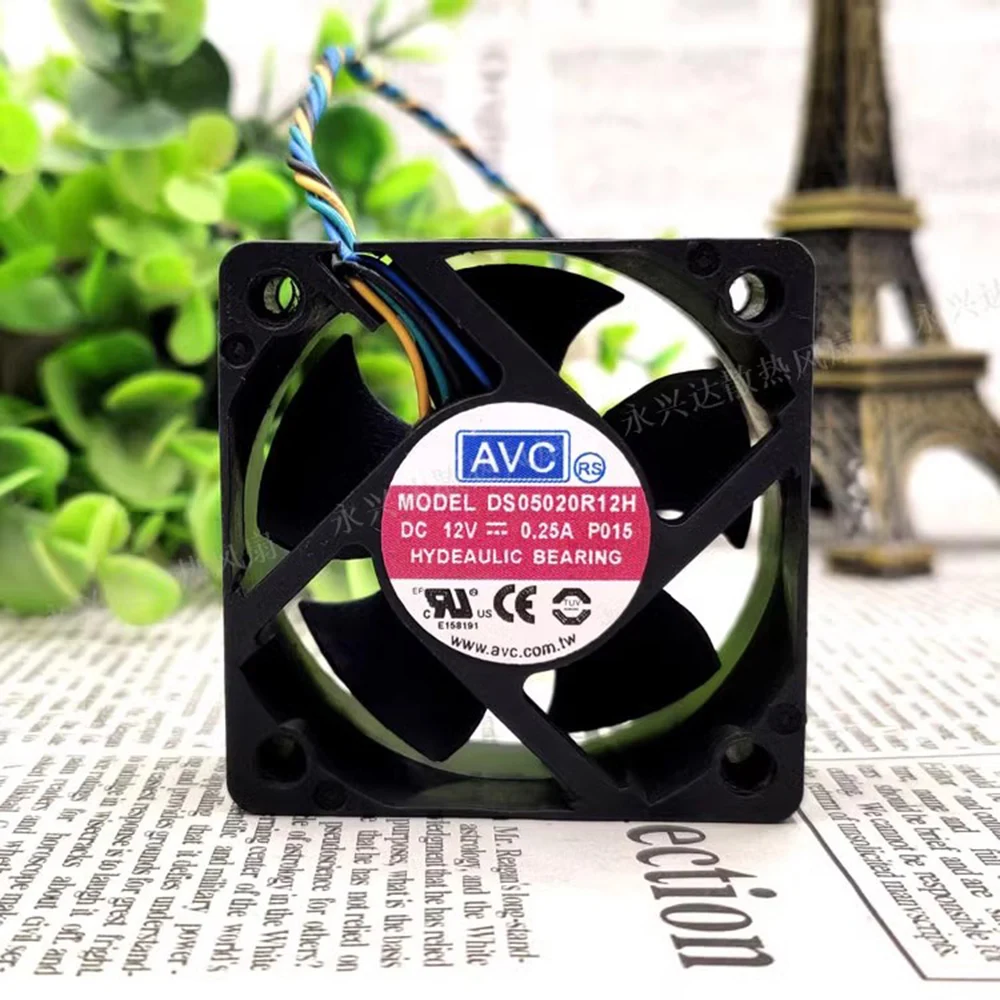 For AVC 5CM 5020 50mm DS05020R12H 12V 0.25A four-wire PWM variable speed cooling fan