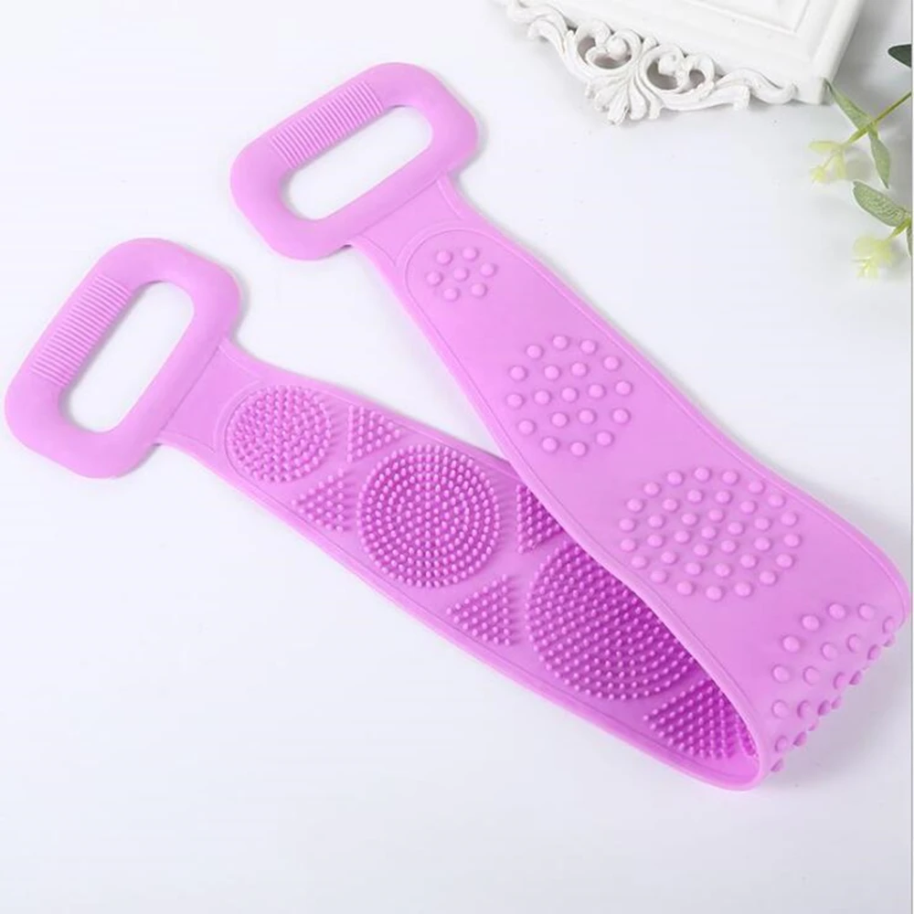 70cm Body Sponge Silicone Brush Bath Towel Bath Gel Bath Cleansing Skin Brush Massage Bath Exfoliating Skin Cleansing Brush