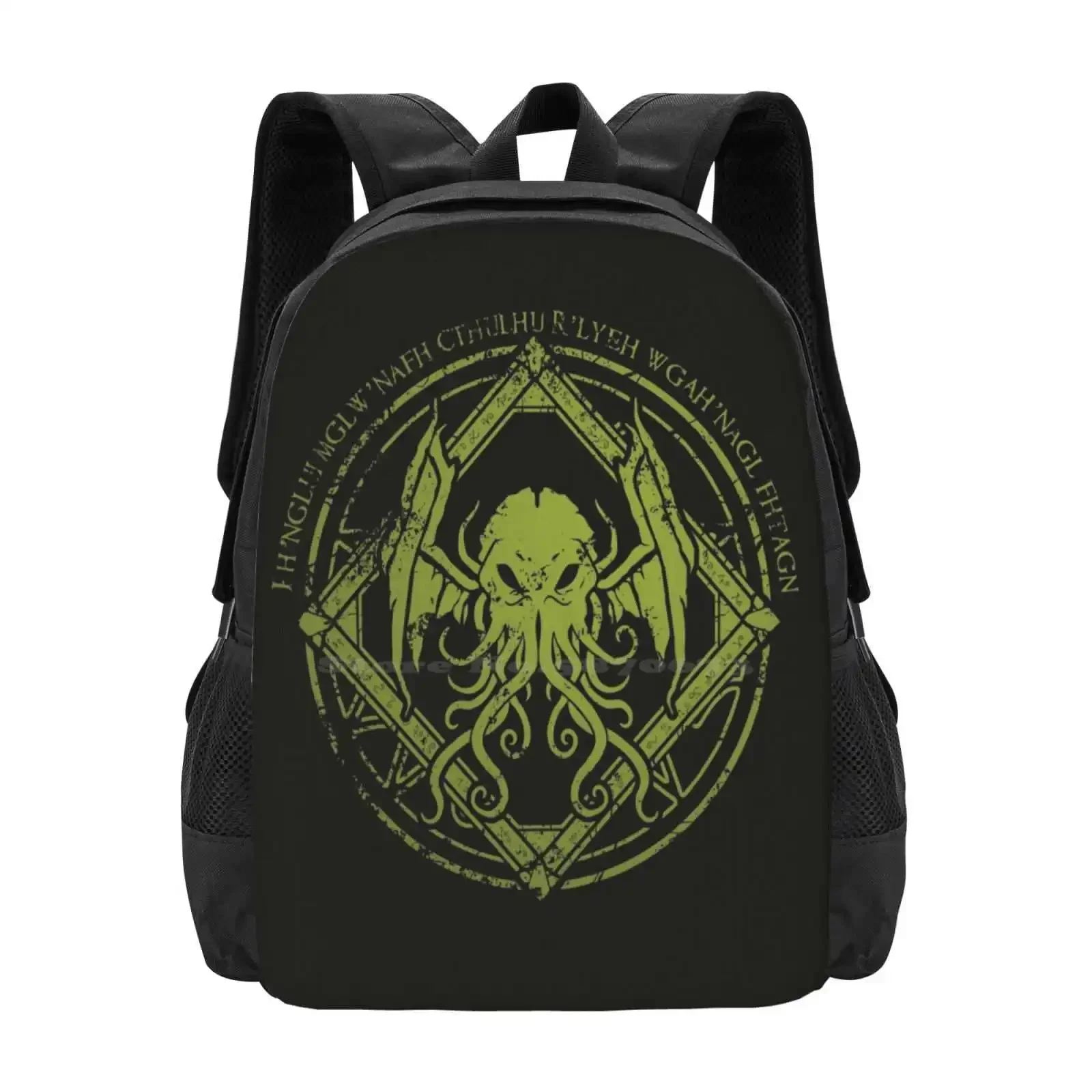 

Cthulhu - Lovecraft - Distressed Chant Design Hot Sale Schoolbag Backpack Fashion Bags Cthulhu Eldritch Horror Lovecraftian
