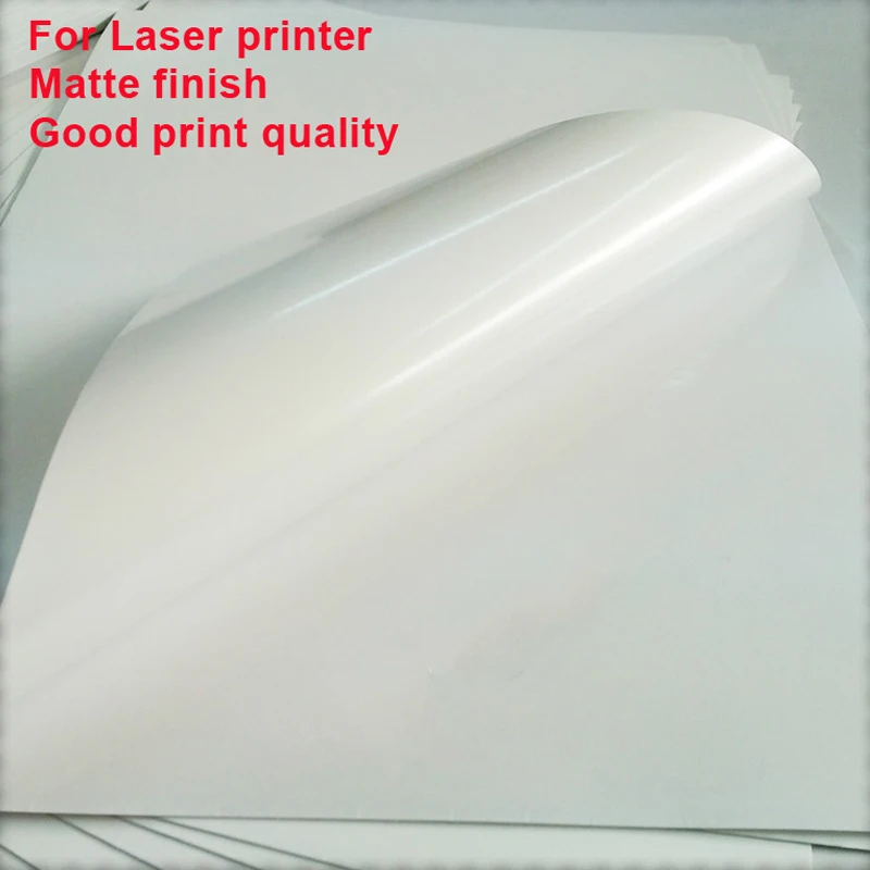 Imagem -02 - Impermeável a4 em Branco Branco Fosco Vinil Adesivo Etiqueta Papel para Impressora a Laser