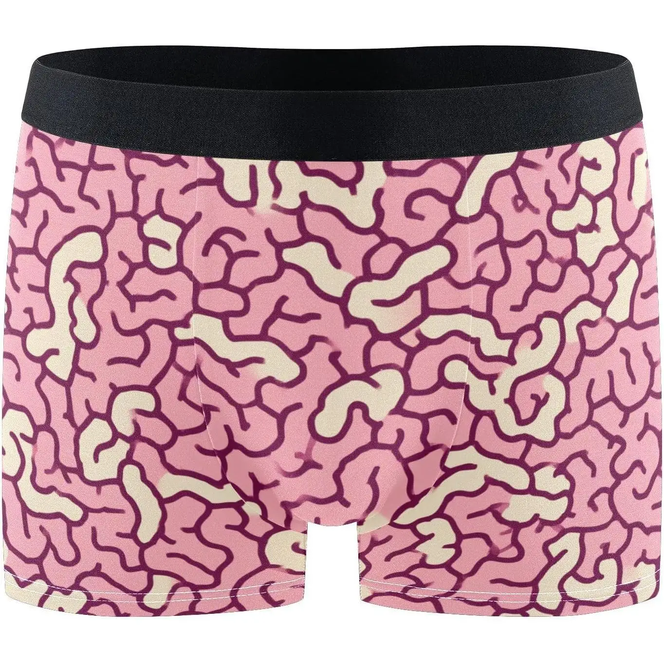 Pink Mens Underwear Boxer Briefs Cartoon Brain Texture Pattern Mens Trunks Underwear for Men Soft Comfort S-XXL