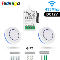 Remote Control RF433Mhz Wireless Light Switch DC 12V 1CH 10A Relay Receiver Transmitter for Door Electromagnetic Lock DIY Module