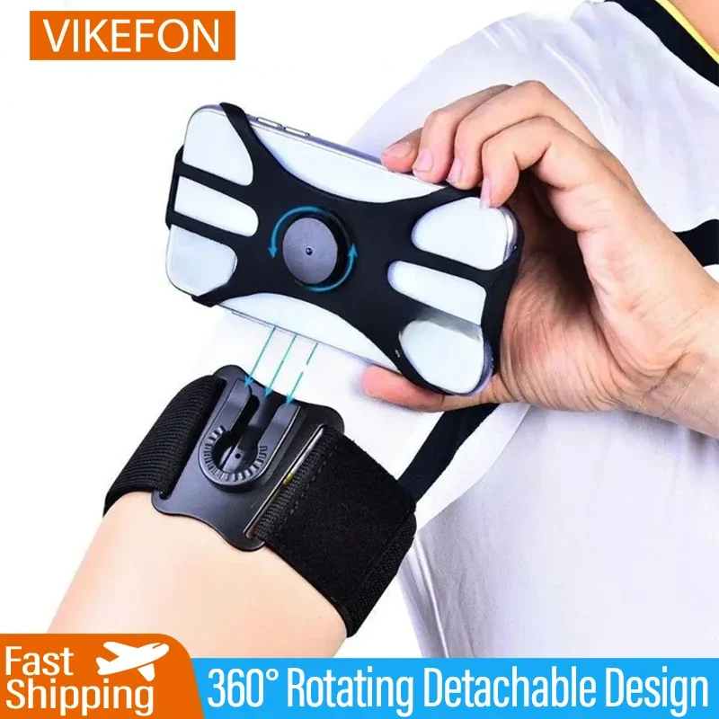 VIKEFON 360° Rotation Detachable Phone Holder Motorcycle Outdoor Sports Bike Cycling Armband Running and Wristband Phone Holder