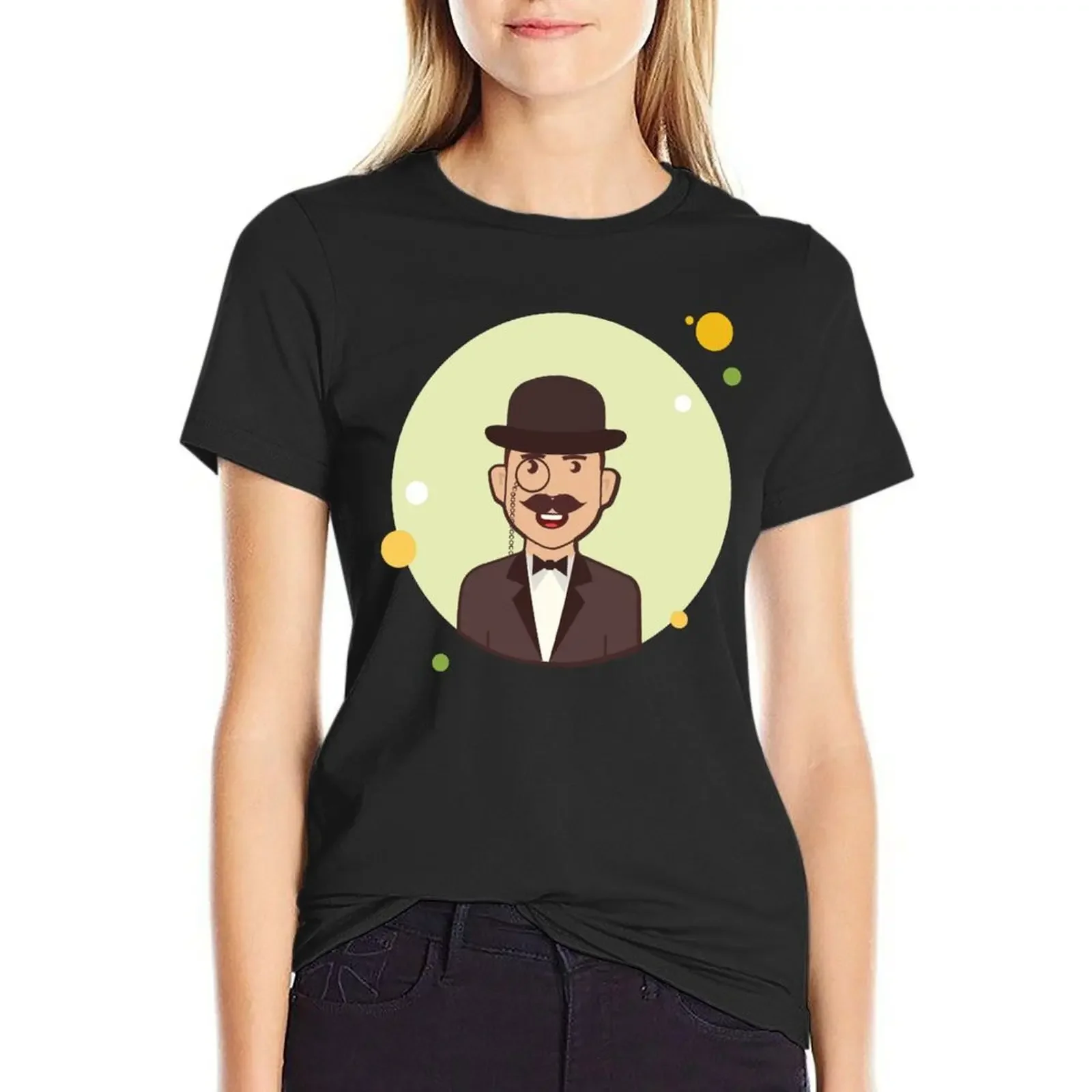 

Hercule Poirot T-Shirt Short sleeve tee shirts graphic tees heavyweights t shirts for Women