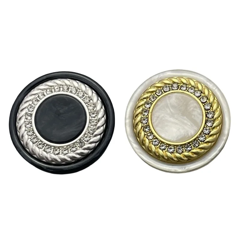 أزرار معطف دائرة الموضة حجر الراين الراتنج سبائك الزنك زر الربط المزدوج DIY بها بنفسك الملابس فساتين دعوى أكياس قبعة شيونغسام #5