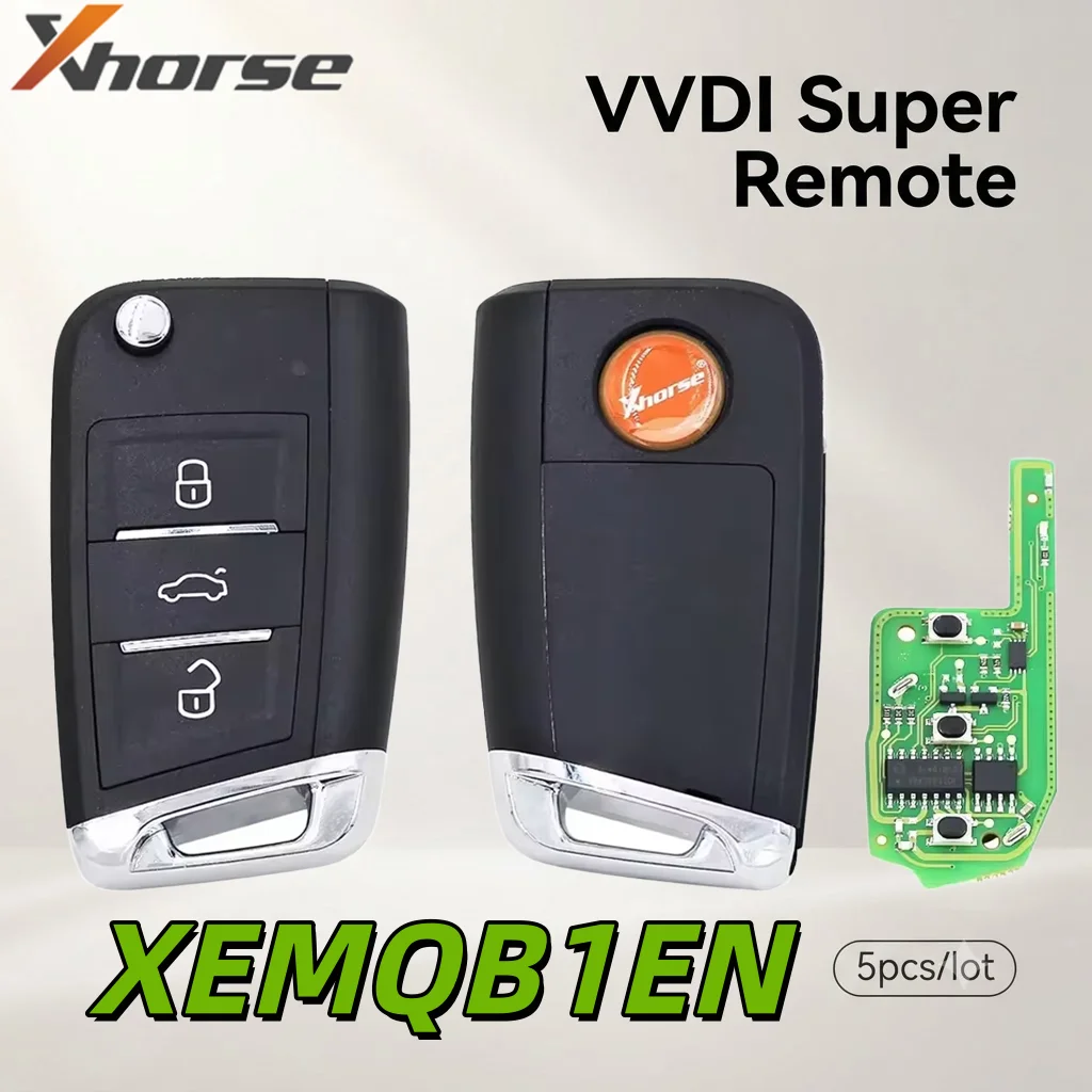 5pcs Xhorse XEMQB1EN MQB Type VVDI Super Remote with XT27 XT27A66 Chip Work for VVDI2 /VVDI MINI Key Tool/ Key Tool Max