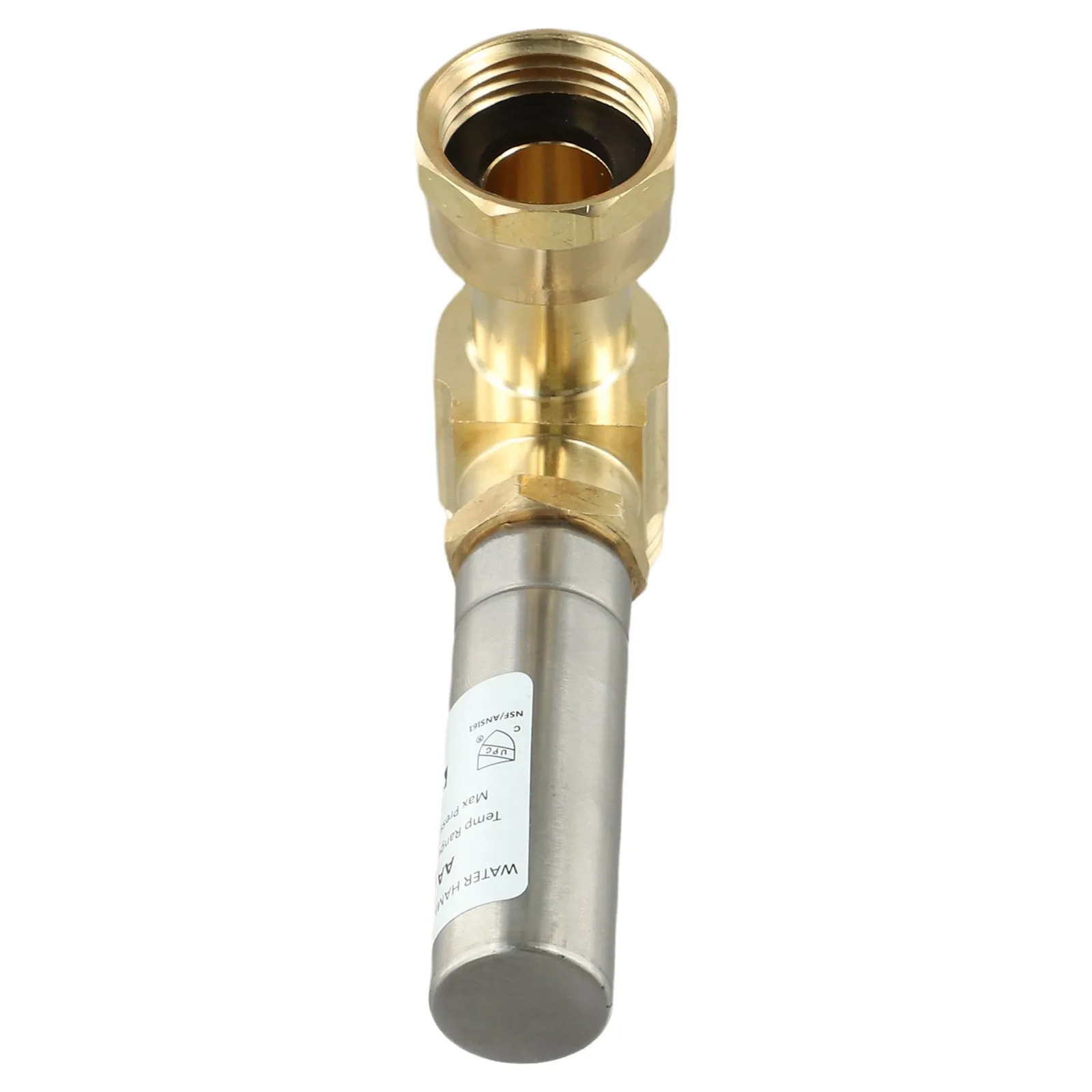 Stainless Steel Water Hammer Arrestor 3/4 Inch NH Thread Brass Tee Connector For Washing Machine Plumbing Noise Reduction