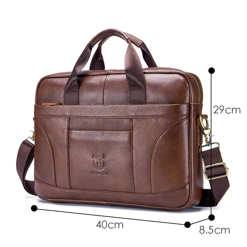 Cowhide Men\'s Briefcases Cow Leather Suitcase Business Handbag Large Capacity Leather Shoulder Bags Gift Laptop Bag A2G048