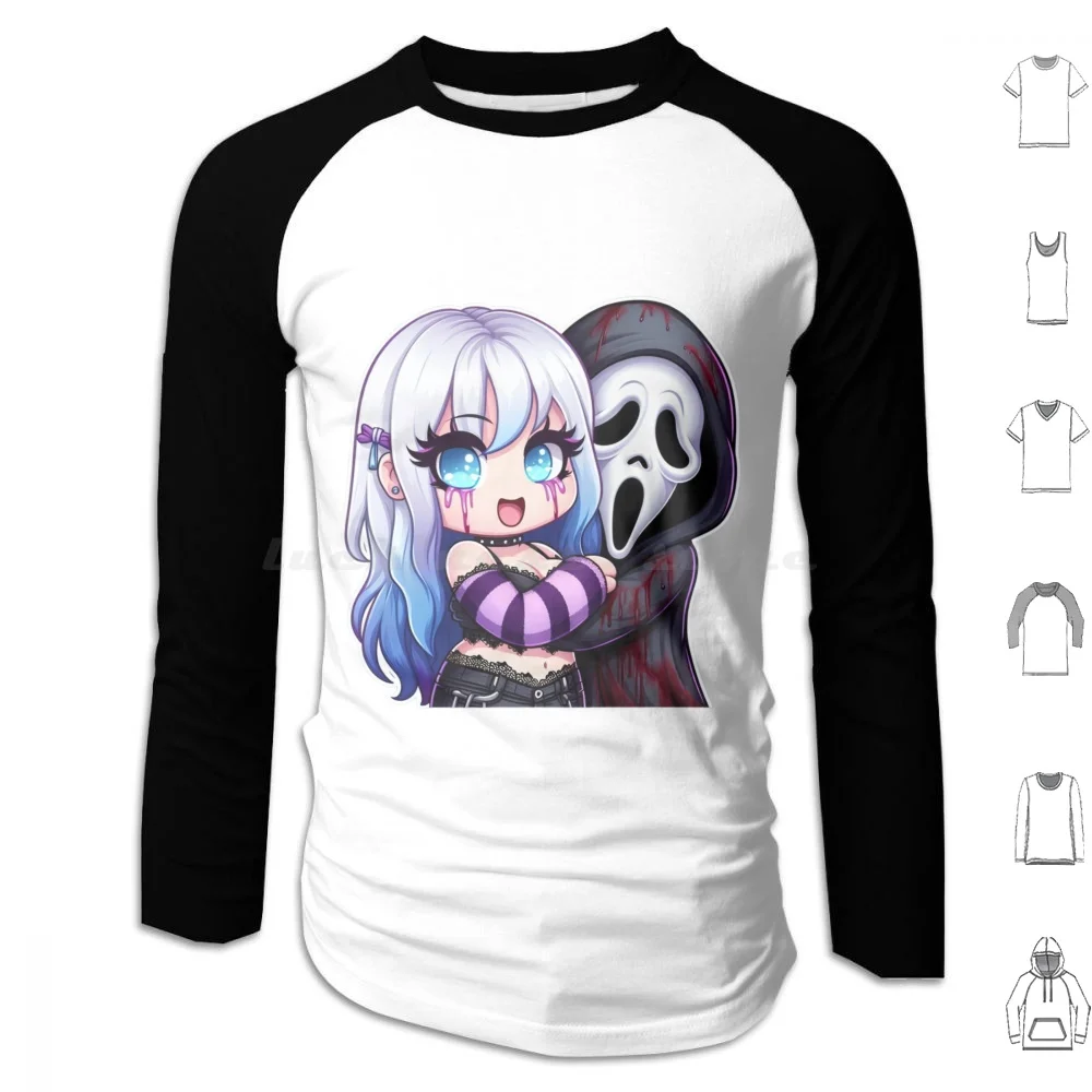 Sable Ward With Ghostface-In Love Hoodies Long Sleeve Games Dbd Ghostface Sable Ward Gamers Horror Scream Witch Gothic