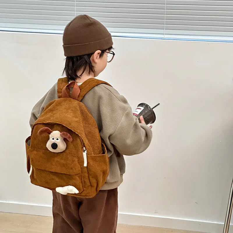 

Snoopy's New Backpack Cute Kindergarten Schoolbag Cartoon Boys and Girls Shoulder Bag Corduroy handbag