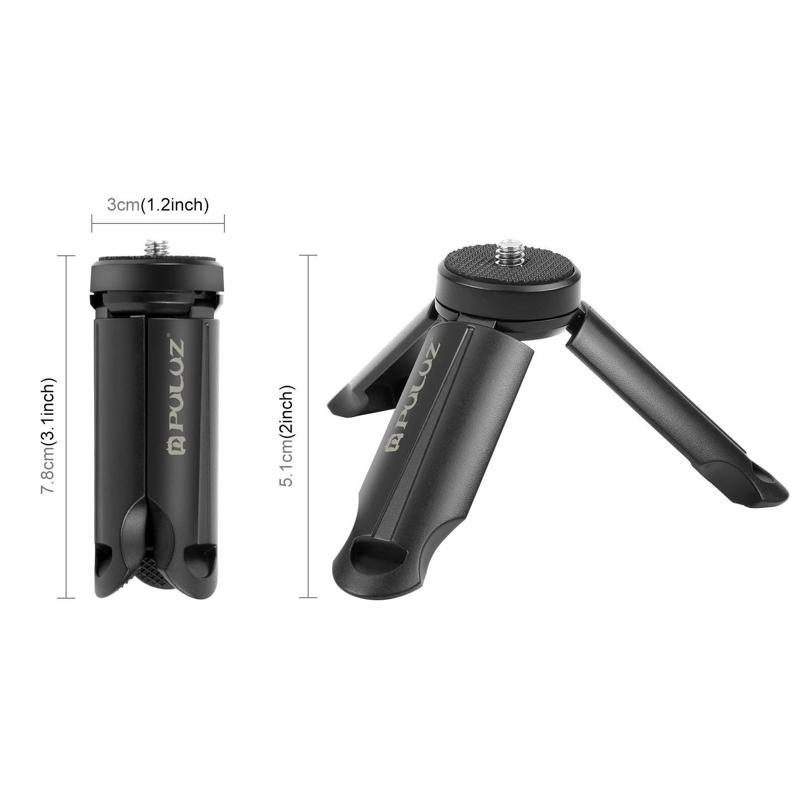 PULUZ Mini Plastic Tripod + Universal Phone Clamp Bracket for iPhone/ Galaxy/ Huawei/ Xiaomi/ Sony/ HTC/ Google and other Phones