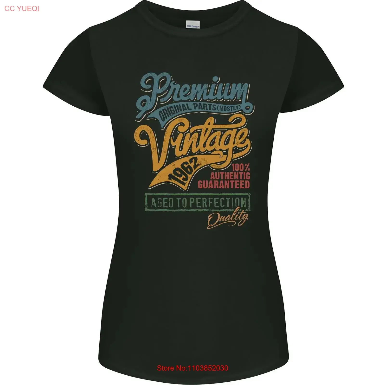 Camiseta con estampado gráfico para mujer, talla pequeña, estilo vintage, lavada, transpirable, unisex, cómoda, con la frase "Aged to Perfection 63rd Birthday 1962"