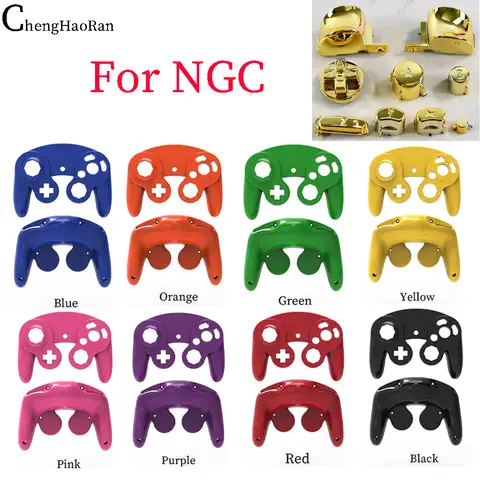 ChengHaoRan-Boîtier de contrôleur Gamecube NGC, couvercle astronomique supérieur, pièces de rechange, boîtier de contrôleur, bouton doré galvanisé, 1PC