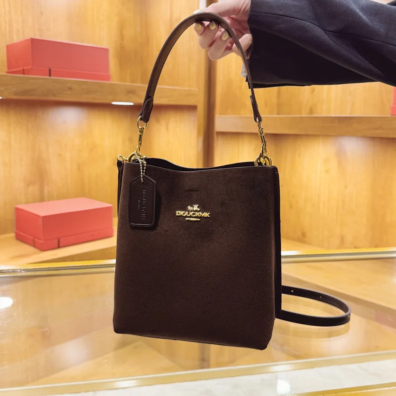 Premium bag Women's commuter retro bucket bag Fashion versatile shoulder messenger bag