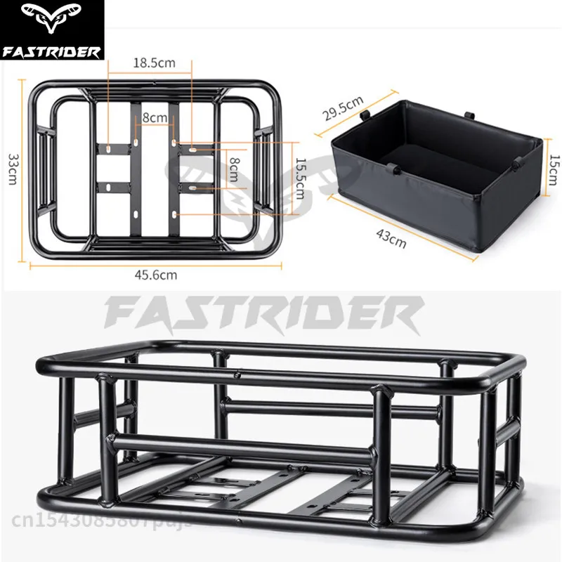 Bicycle Rear Basket Bicycle Iron Rear Rack with Inner Bag Thickened Frame Bicycle Accessories 자전거 바구니