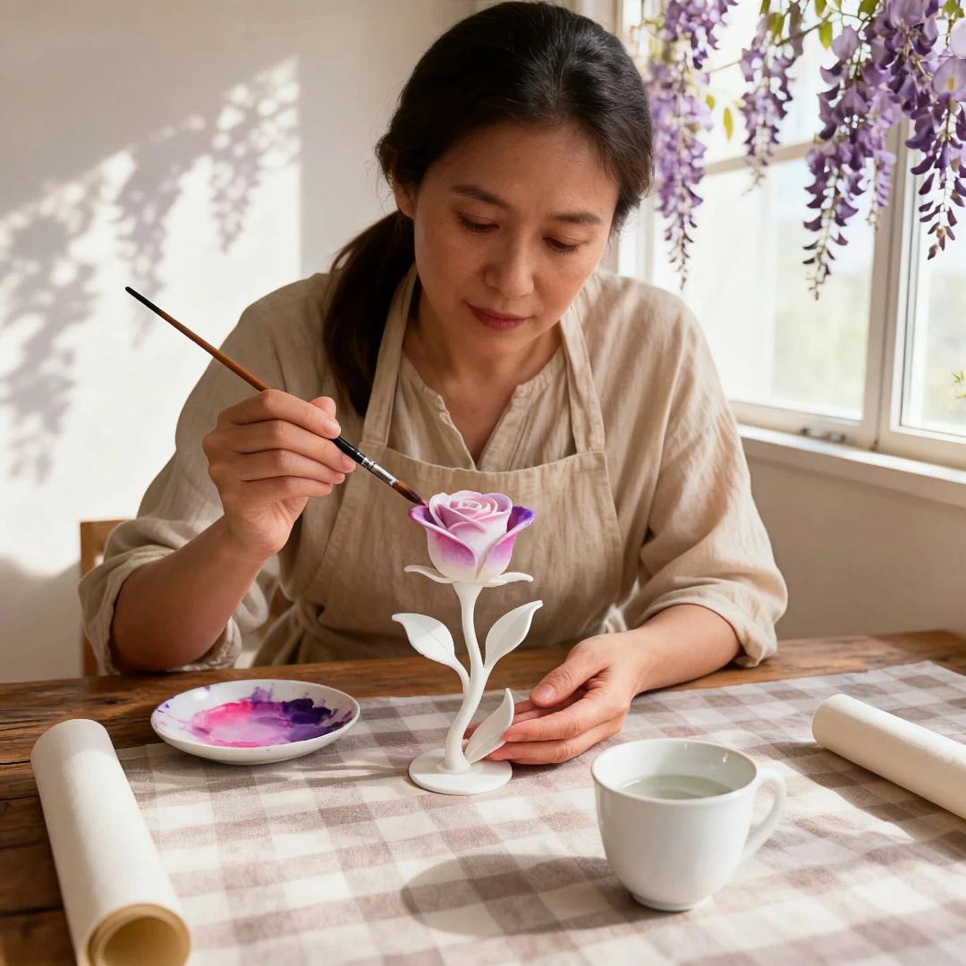 الحلي الوردية الإبداعية المرسومة يدويًا؛ يمكن تلوين الديكور الفني؛ ديكور منزلي شخصي؛ هدية إنشاء يدويا