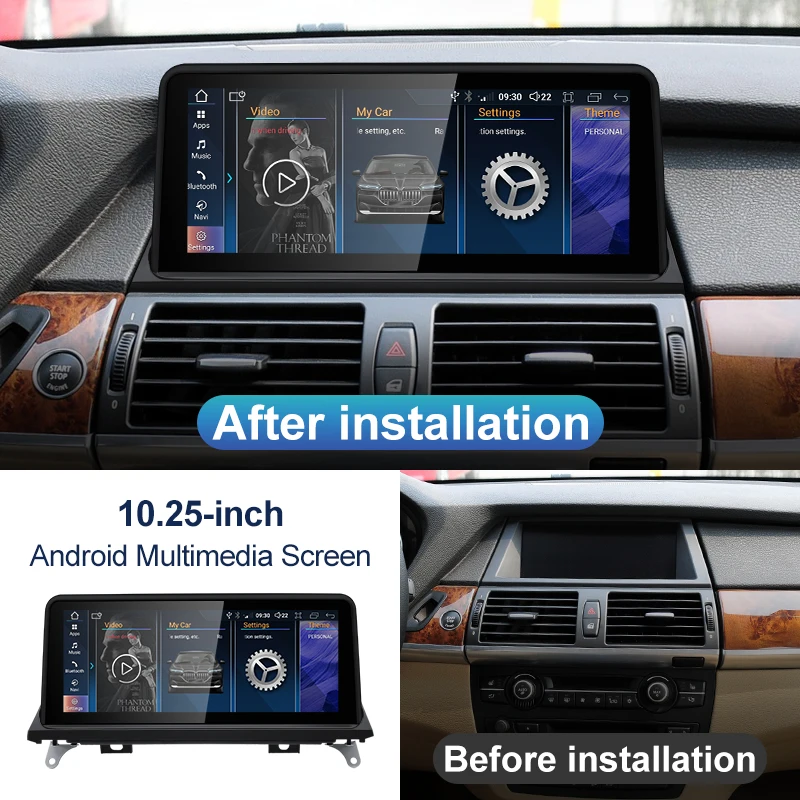 

10.25-inch Linux System Wireless CarPlay Android Car Navigation Video Music For X5 E70 X6 E71 E72 CIC CCC