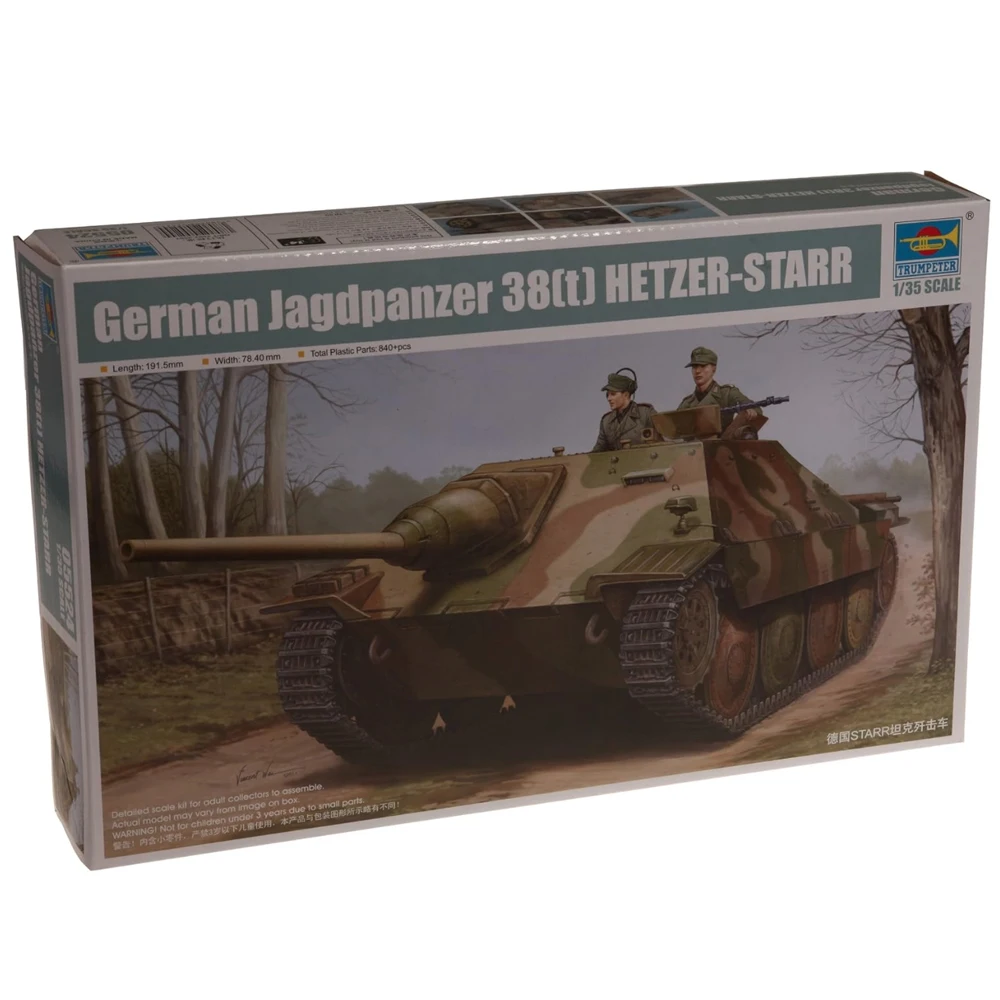 

Trumpeter 05524 Масштаб 1:35 Немецкий Jagdpanzer 38(t) Hetzer Starr Tank Destroyer Пластиковая сборная модель Комплект Военная строительная игрушка