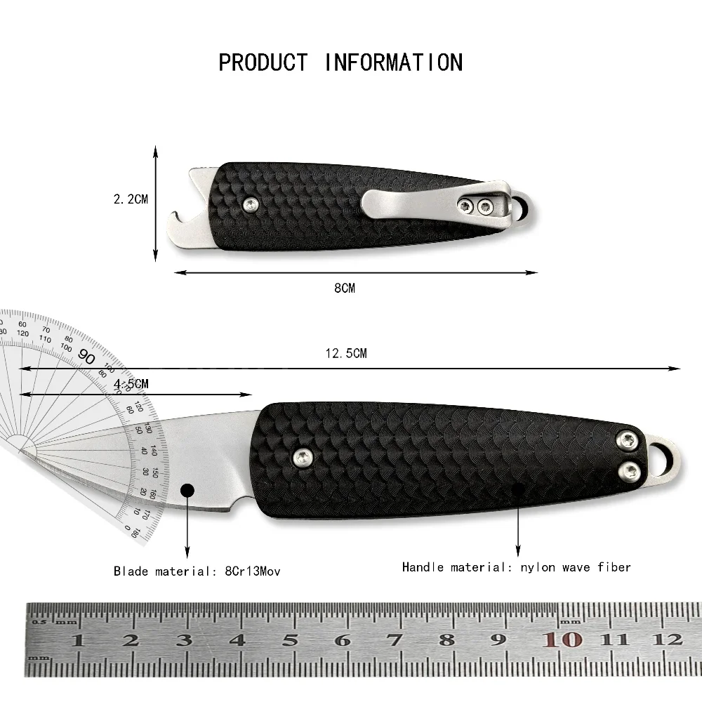 CR 7086 سكين للفرد متعدد الأغراض 8Cr13Mov شفرة ألياف النايلون مقبض مجهزة فتاحة الزجاجات التخييم في الهواء الطلق هدية حمل يومية