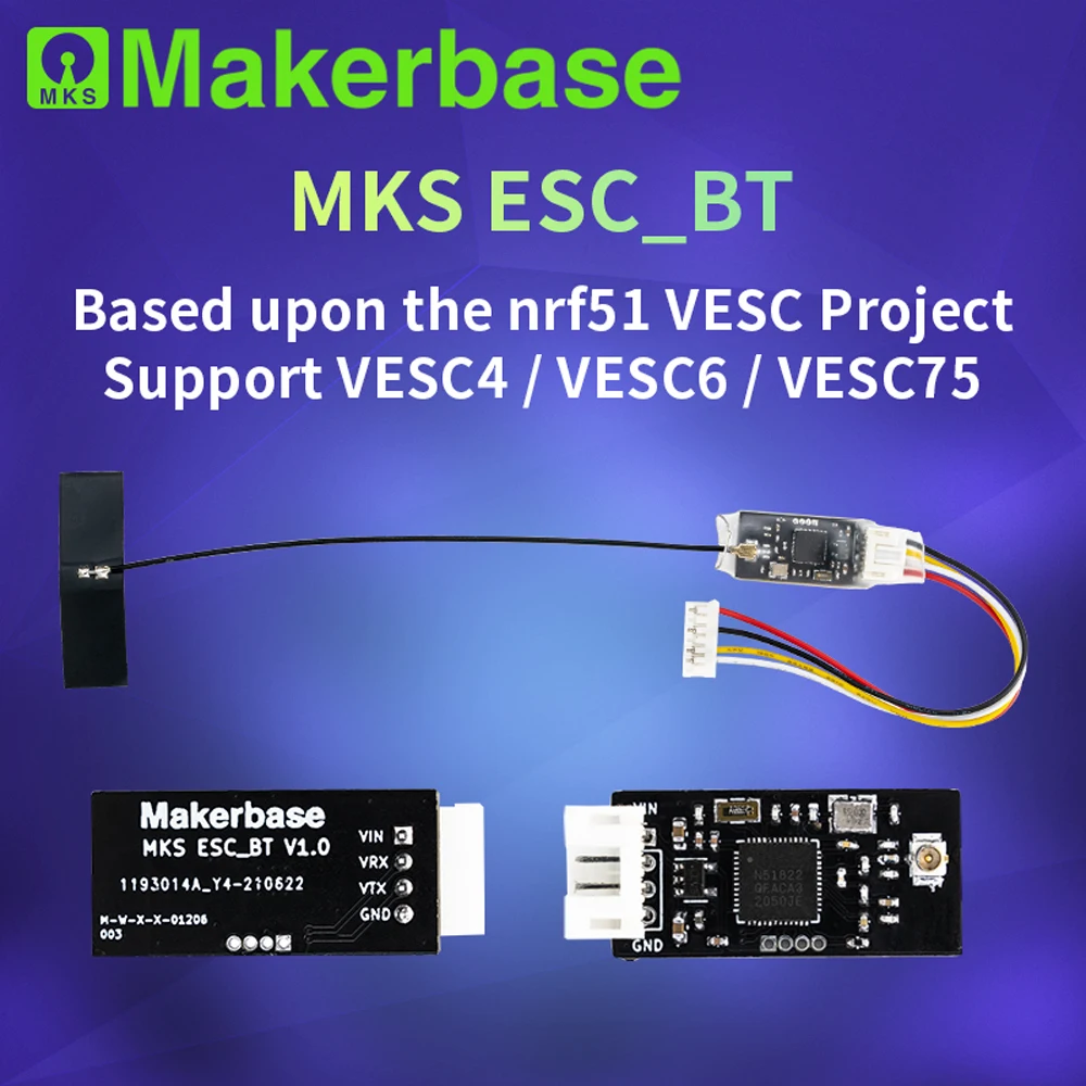 Makerbase Wireless Bluetooth Module 2.4G for Electric Skateboard Based upon the nrf51_vesc project