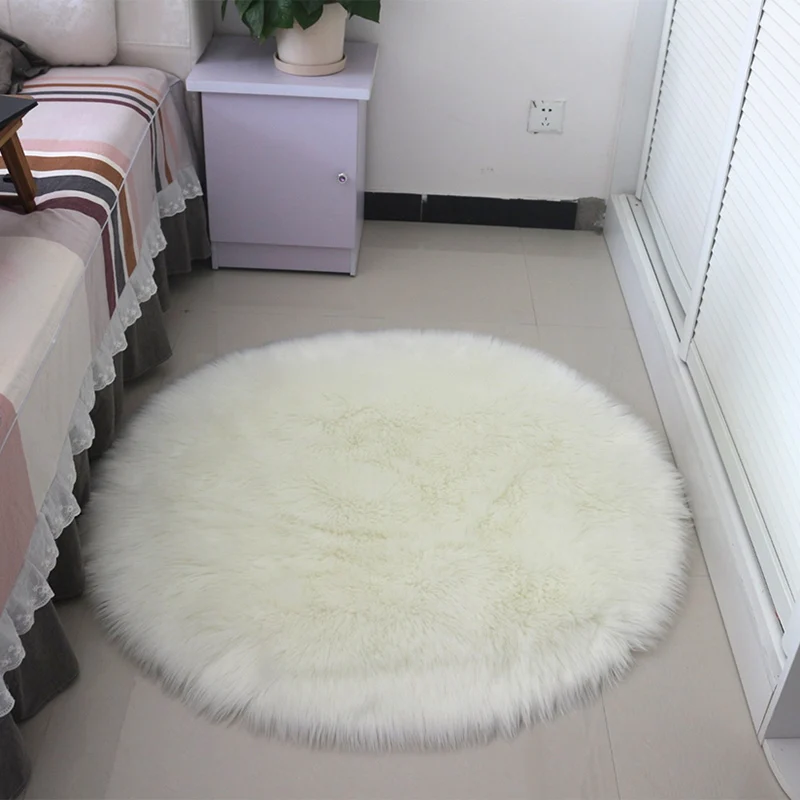 Soft Washable Shiny Sheepskin Fur Wool Carpets Runner Rugs For Runner Floor Chairs Bed Home Decoration