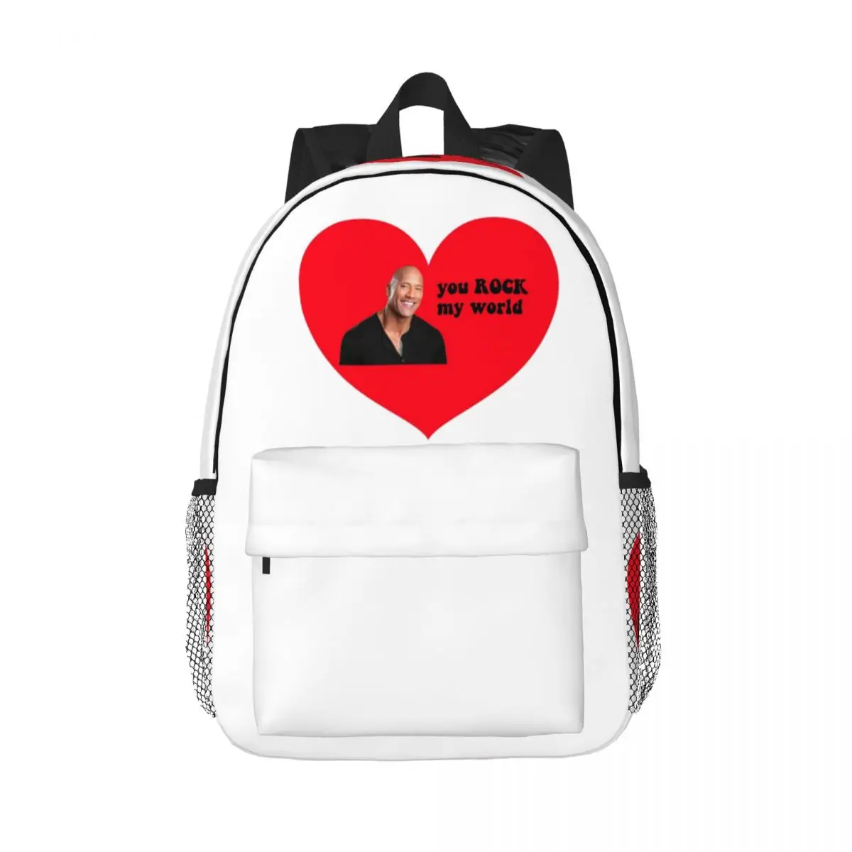 

The Rock Face Dwayne Valentines Day Backpack Daypack Large Capacity Boy Girl BookBag Shoulder Bags for Men Women Kids School Bag