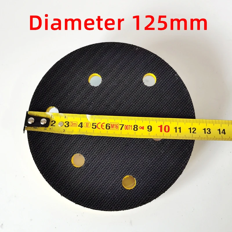 Pneumatic Dry Grinder Tray 5 Inch 6 Holes 125mm Disc Base Sandpaper Machine Round Self-adhesive Suction Cup Accessories