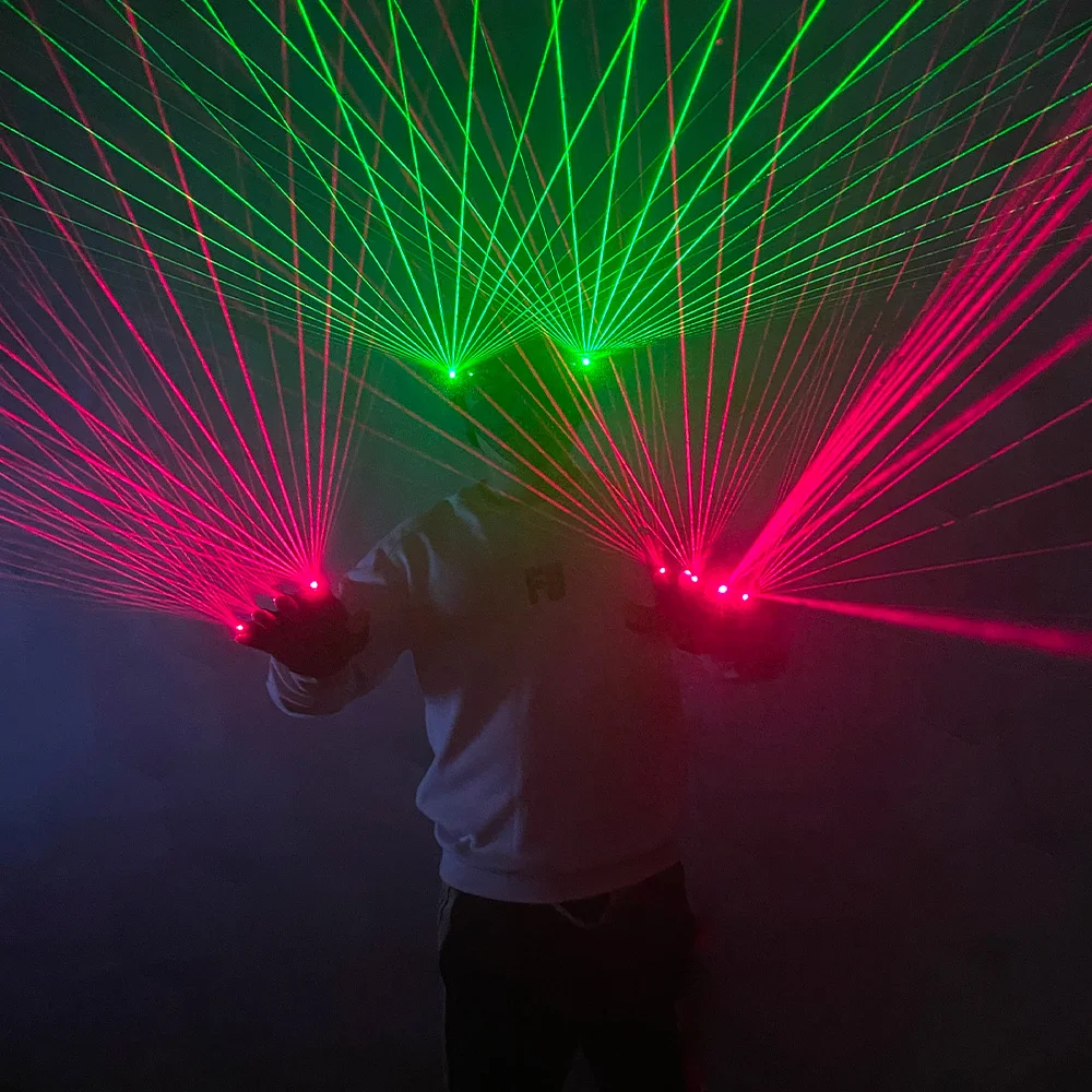 Red Laser gloves Bar nightclub stage Show party Laser props LED Robot Laser Multi-beam Green Laser glasses Glove supplies