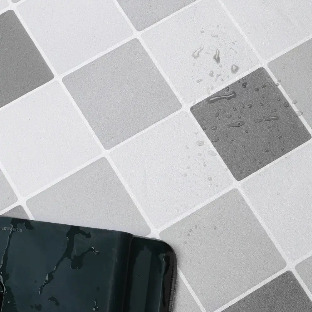 Waterproof Self Adhesive Floor Sticker Marble Pattern Thick Vinyl Tiles For Bathroom Kitchen Remodeling Anti Slip Surface Cover