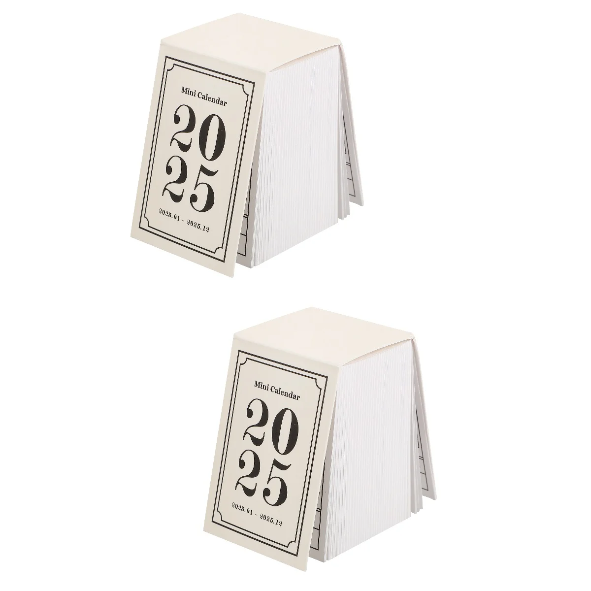 Mini calendário retro para mesa, papel de planejamento, desktop, decoração do lar, bricolage, conjunto de 2, 2025