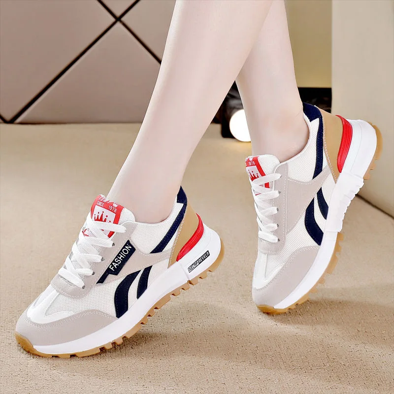 

Sneakers Women Leather Casual Sport Shoes Ladies Fashion Designer Shoes Platform Shoes Lace-up Vulcanized Flats Zapatillas Mujer