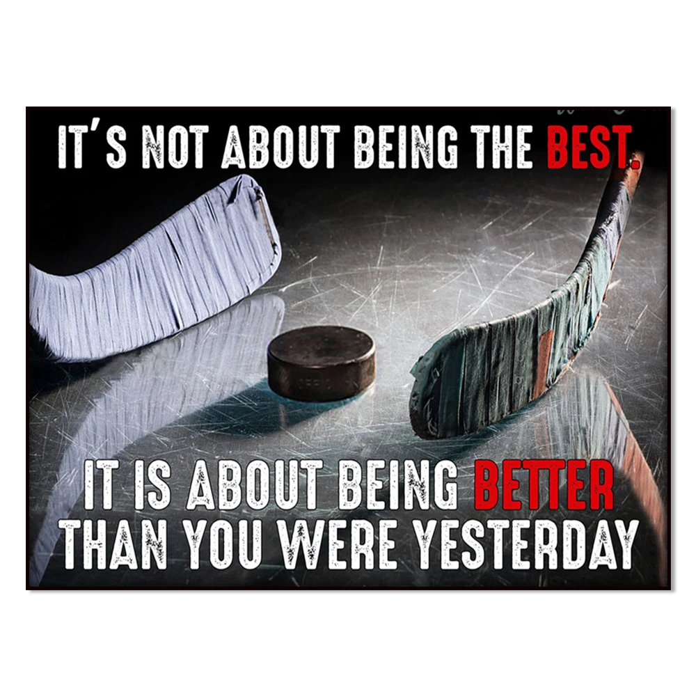Affiche de hockey Il ne s’agit pas d’être le meilleur, il s’agit d’être mieux que vous étiez hier poster accueil living décor af