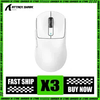 Attack Shark X3 Pro Wireless Mouse Tri Mode Paw3395 4k Reciver Gaming Mouse Long Battery Life Esports Mice Pc Gamer Accessories