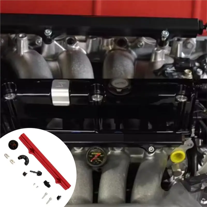 Durable-For Honda Civic K20 K24 FD2 CL7 DC5 K Series Engine Fuel Rail With Oil Pressure Gauge Car Accessories - view 6