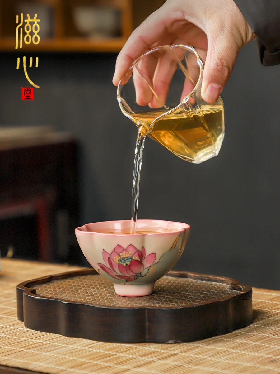 High-End Hand-Painted Overglazed Color Figure Cup Ceramic Single Women's Personal Tea Exquisite Kung Fu