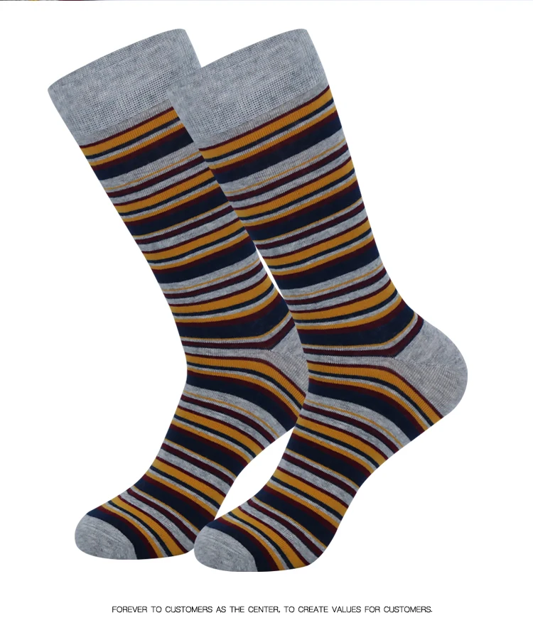 5 Pairs Mens Dress Socks stripe Plus Size，High Quality Combed Cotton Crew Socks，Black Cool Breathable Casual Socks for men