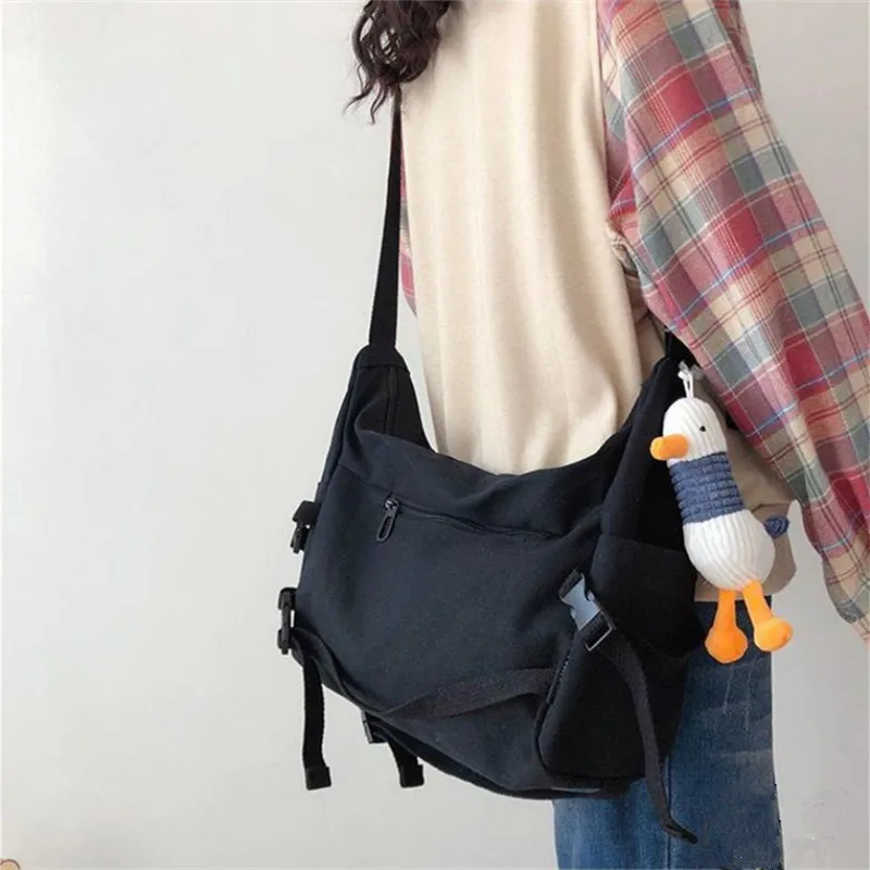 Women Simple Crossbody Bags Cute Casual Satchel Girls Hand Shoulder Messenger Bag Women Canvas Diagonal Cross School Bag Purses