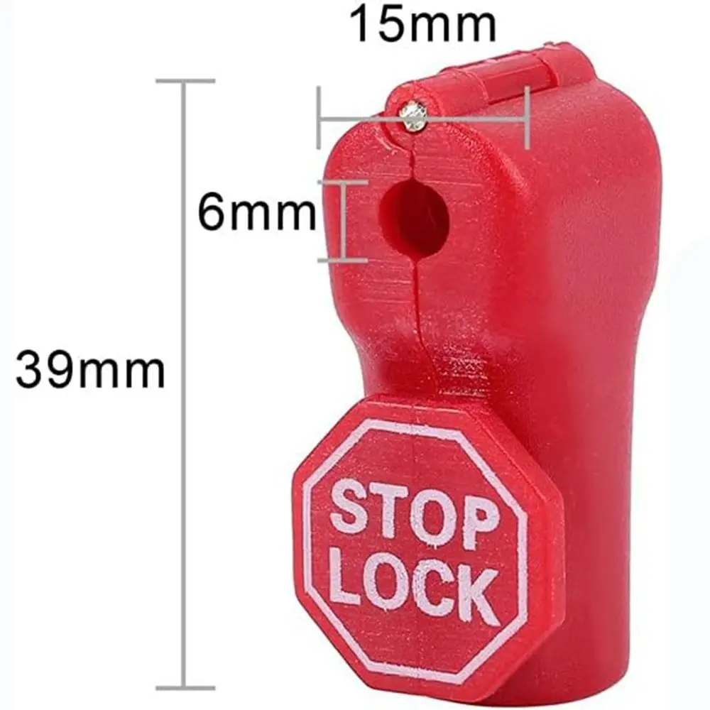 100PCS 6mm Plastic Anti-Theft Locks Red Peg Hook Stop Lock Pegboard Hook Lock Retail Shop Supermarket Black/Red 5mm