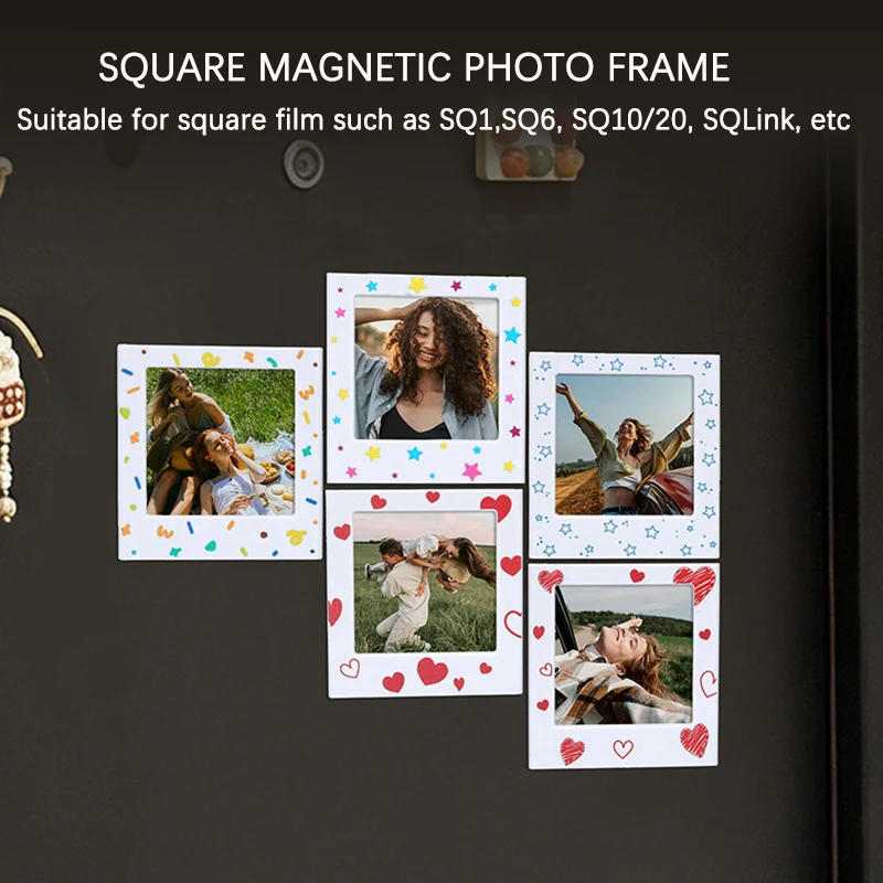

1/5Pcs Square Magnetic Photo Frame, Children's Growth Commemorative Photo Frame, Suitable for Fujifilm Instax Square Sq1 Sq6 Sq10 Sq40 Sq20 Cameras, Sq Link Printers, and Polaroid Square Photos.