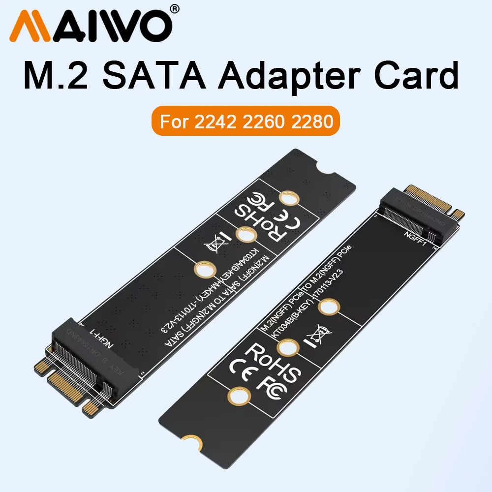 MAIWO M.2 NGFF zu SATA/NVME Adapterkarte M.2 SATA NVME SSD Konvertieren Adapter Erweiterungskarte Für 2242 2260 2280mm M2 SSD PC Laptop