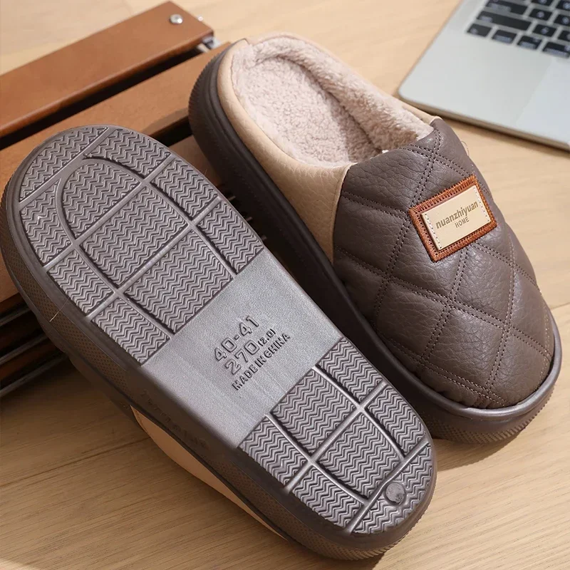 الرجال الشتاء الدافئة اضافية كبيرة النعال رجل منزل في الهواء الطلق عدم الانزلاق النعال الراحة المنزل داخلي غرفة نوم قصيرة أفخم أحذية قطنية
