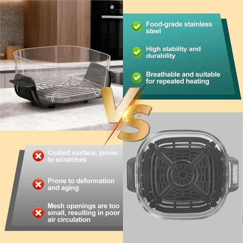 M11K-For Ninja Crispi Stainless Steel Tray For Ninja Crispi Stainless Steel Rack Stainless Steel Rack