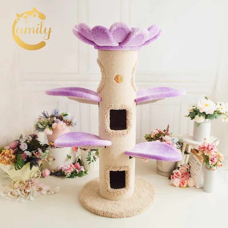 Camily Pet Cat Product high quality Modern  Multi-level luxury Cat Tower sunflower Cat Tree