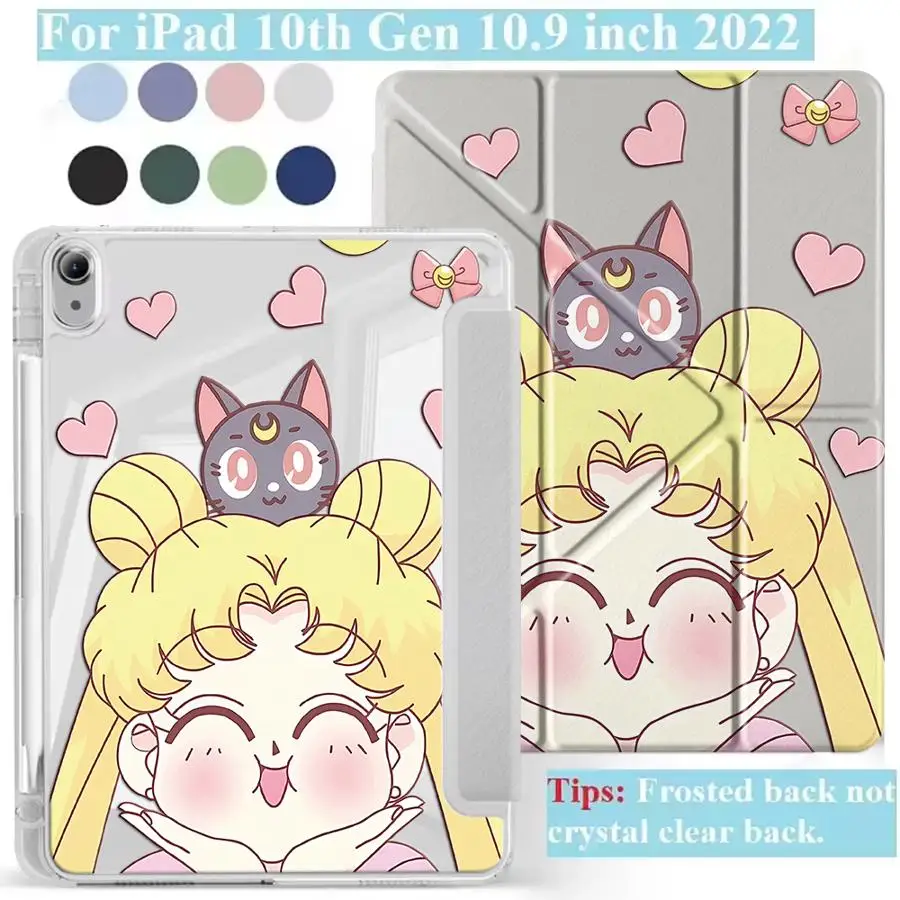 

Чехол для планшета с изображением Сейлор Мун для iPad Air 4, 5, M3, M2, 1, 2, M4, 11 дюймов, Pro 11, 10, 9, 8, 7 поколений, 12.9 дюймов, Mini 6, 7, Pro 2025, Y-Fold