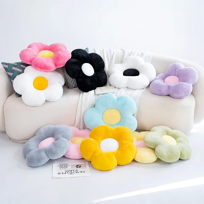 Simulation 35-60cm Flower Cushion Multicolour  Rabbit Plush Super Soft Dolls Cartoon Throw Pillow Girls Toys Office Home Decor