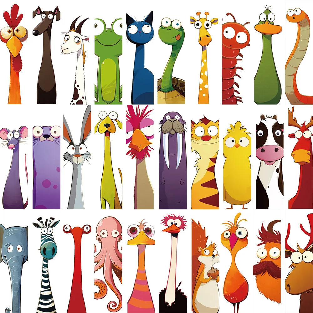 

30pcs Funny Animal Bookmarks for DIY Scrapbooking, Reading Log & Journal Decoration - Student School Supplies & Book Lovers Gift