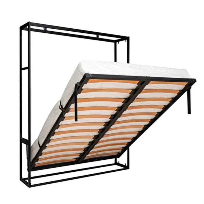 

Регулируемая современная кровать размера «queen-size или King Size» со стальным каркасом, кровать Мерфи, скрытый складной настенный пружинный механизм, панельная кровать