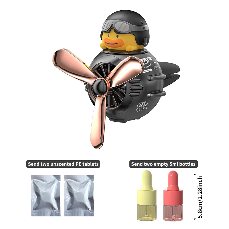 1PC 자동차 자기 귀여운 만화 그림 공기 배출구 클립 아로마테라피 - 무향 PE 정제 2개 및 5ml 병 2개 무료 제공 썸네일 5