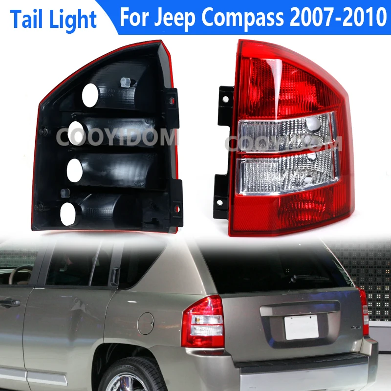 Car Rear Tail Light Cover, Nevoeiro Turn Signal, Lâmpada de freio, Sombra sem lâmpada, Autopeças, Jeep Compass 2007, 2008, 2009, 2010